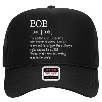 Definition First Name Bob High Crown Mesh Back Trucker Hat