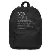 Definition First Name Bob 16 in Basic Backpack