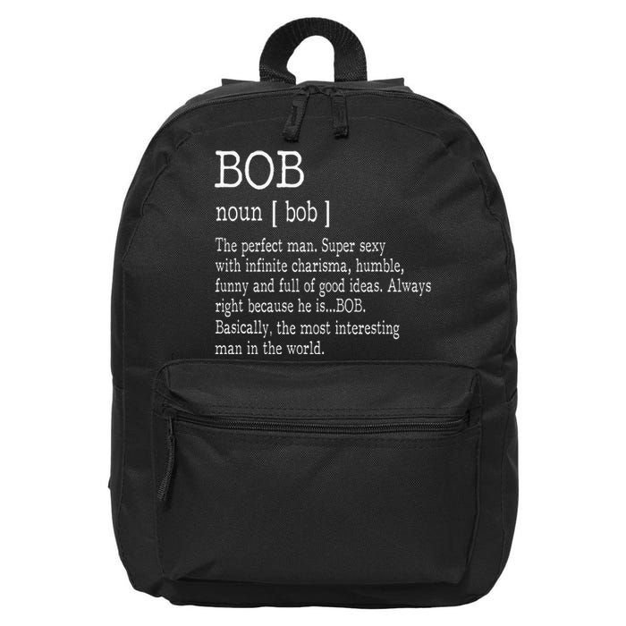 Definition First Name Bob 16 in Basic Backpack