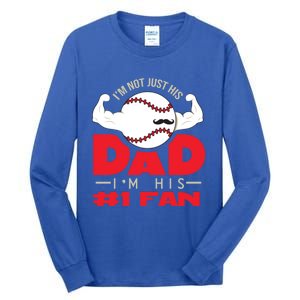 Dad Father Number One Fan Family Baseball Great Gift Tall Long Sleeve T-Shirt