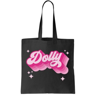 Dolly First Name Girl Vintage Style 70s Personalized Retro Tote Bag