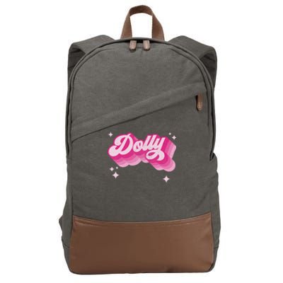 Dolly First Name Girl Vintage Style 70s Personalized Retro Cotton Canvas Backpack