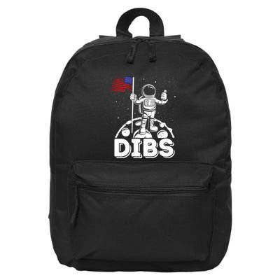 Dibs Flag On Moon Astronaut 4th Of July Space 16 in Basic Backpack
