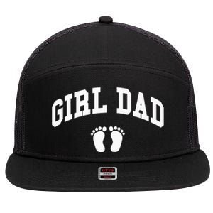 Dad Father of Proud New Dad Classic 7 Panel Mesh Trucker Snapback Hat