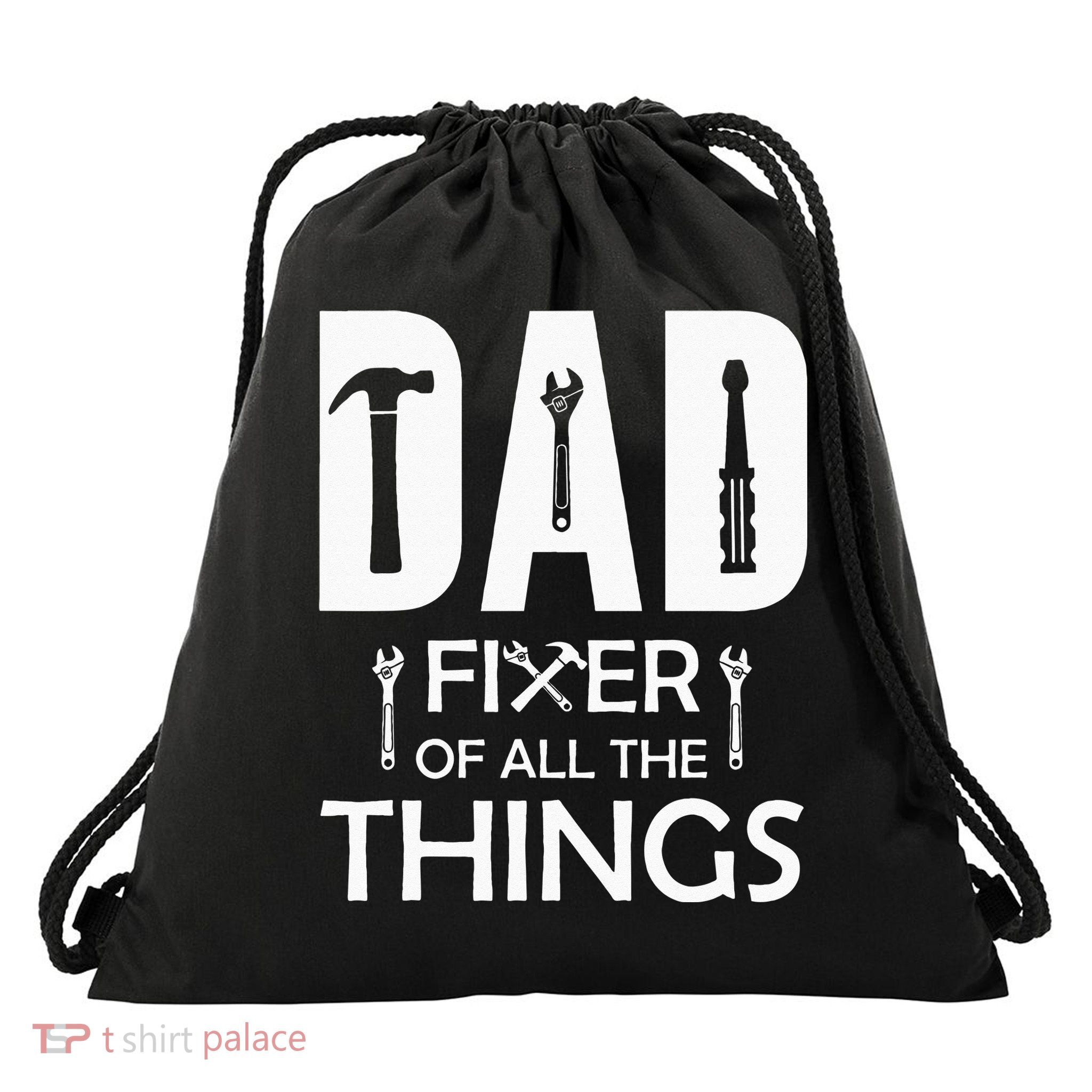 Dad Fixer Of All Things Tools Dad Jokes Fars Day Drawstring Bag