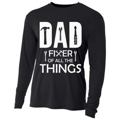 Dad Fixer Of All Things Tools Dad Jokes Fars Day Cooling Performance Long Sleeve Crew