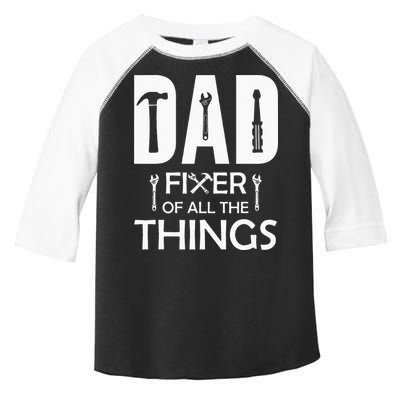 Dad Fixer Of All Things Tools Dad Jokes Fars Day Toddler Fine Jersey T-Shirt