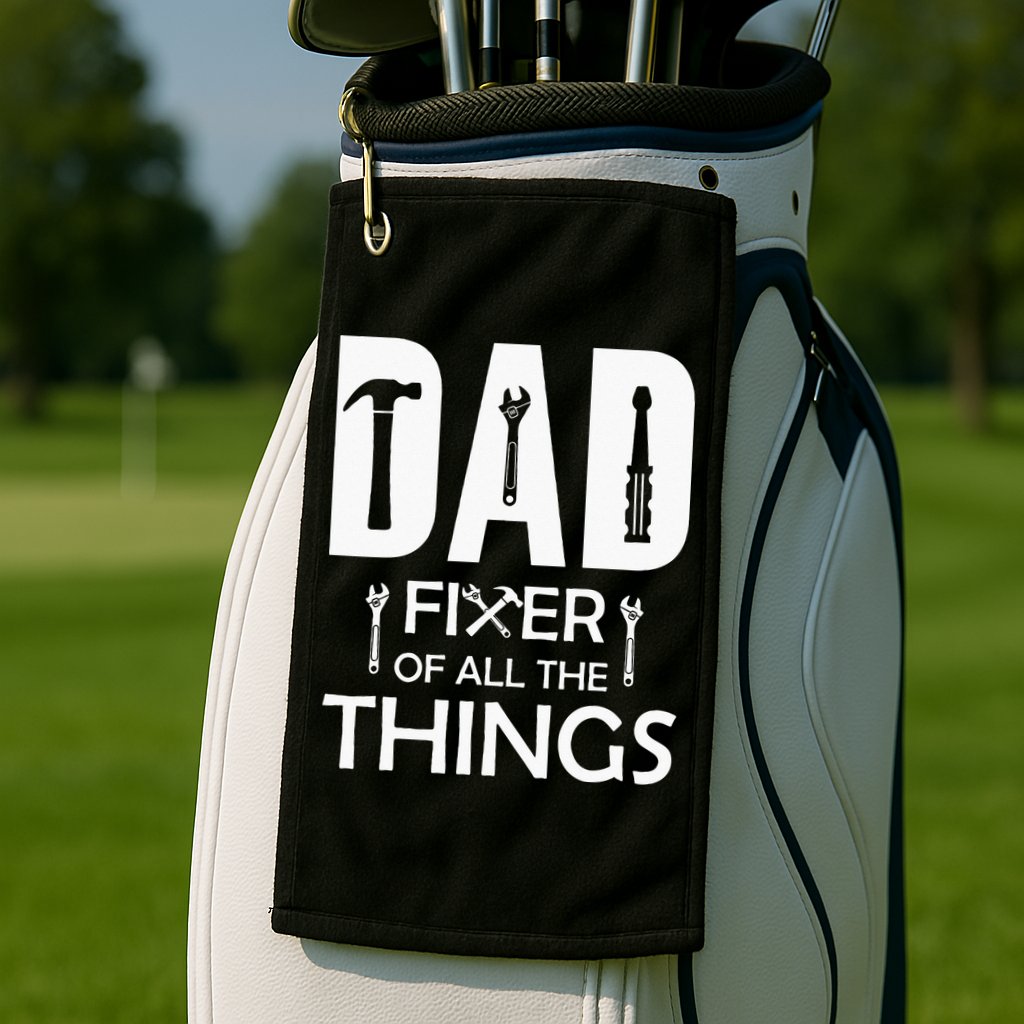 Dad Fixer Of All Things Tools Dad Jokes Fars Day Golf Towel