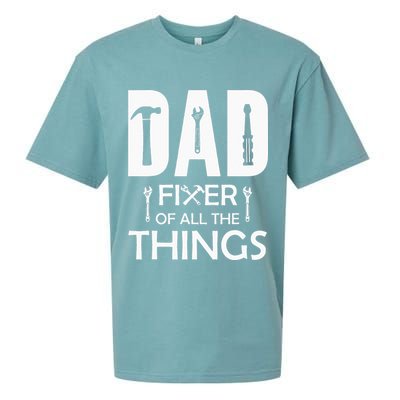 Dad Fixer Of All Things Tools Dad Jokes Fars Day Sueded Cloud Jersey T-Shirt