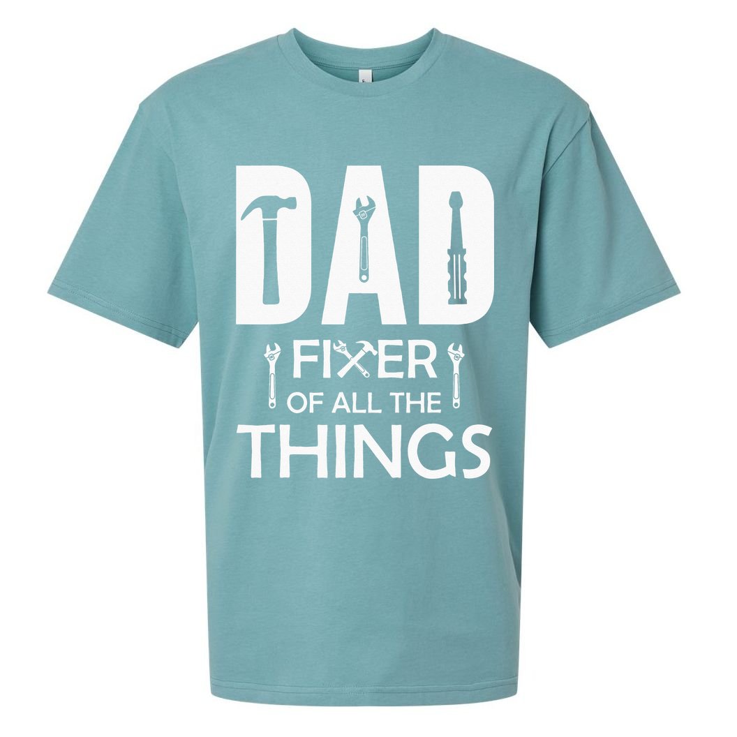 Dad Fixer Of All Things Tools Dad Jokes Fars Day Sueded Cloud Jersey T-Shirt