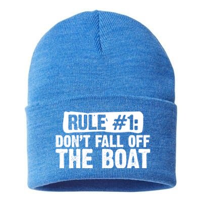 Dont Fall Off The Boat Cruise Sailing Captains Gift Sustainable Knit Beanie