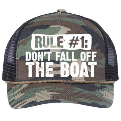 Dont Fall Off The Boat Cruise Sailing Captains Gift Retro Rope Trucker Hat Cap