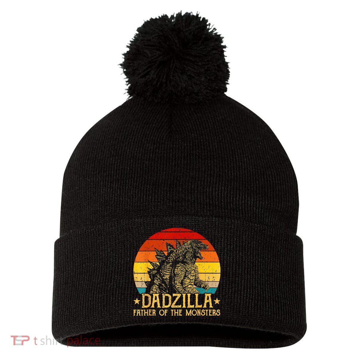 Dadzilla Father Of The Monsters Sunset Pom Pom 12in Knit Beanie