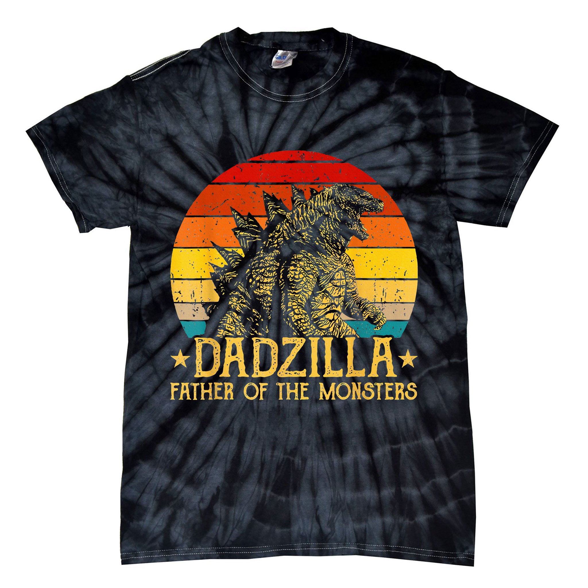 Dadzilla Father Of The Monsters Sunset Tie-Dye T-Shirt