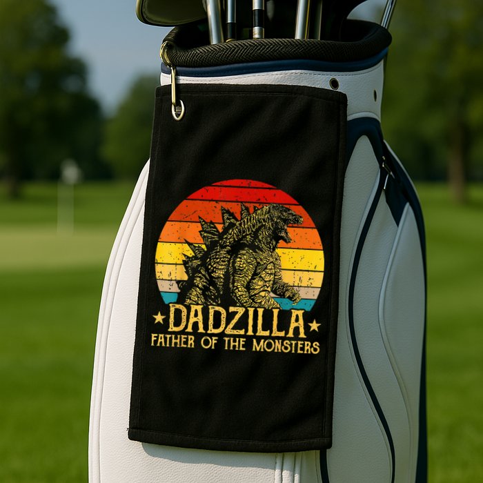 Dadzilla Father Of The Monsters Sunset Golf Towel