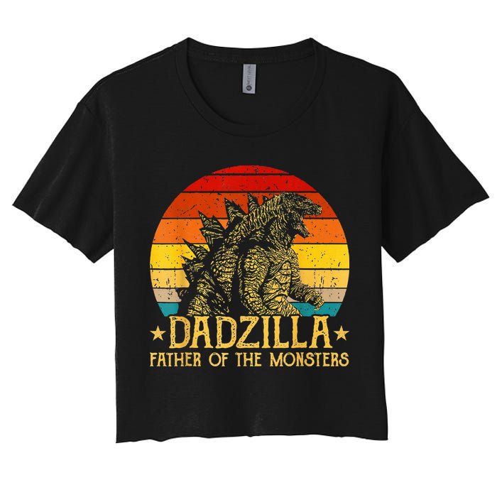 Dadzilla Father Of The Monsters Sunset Women's Crop Top Tee