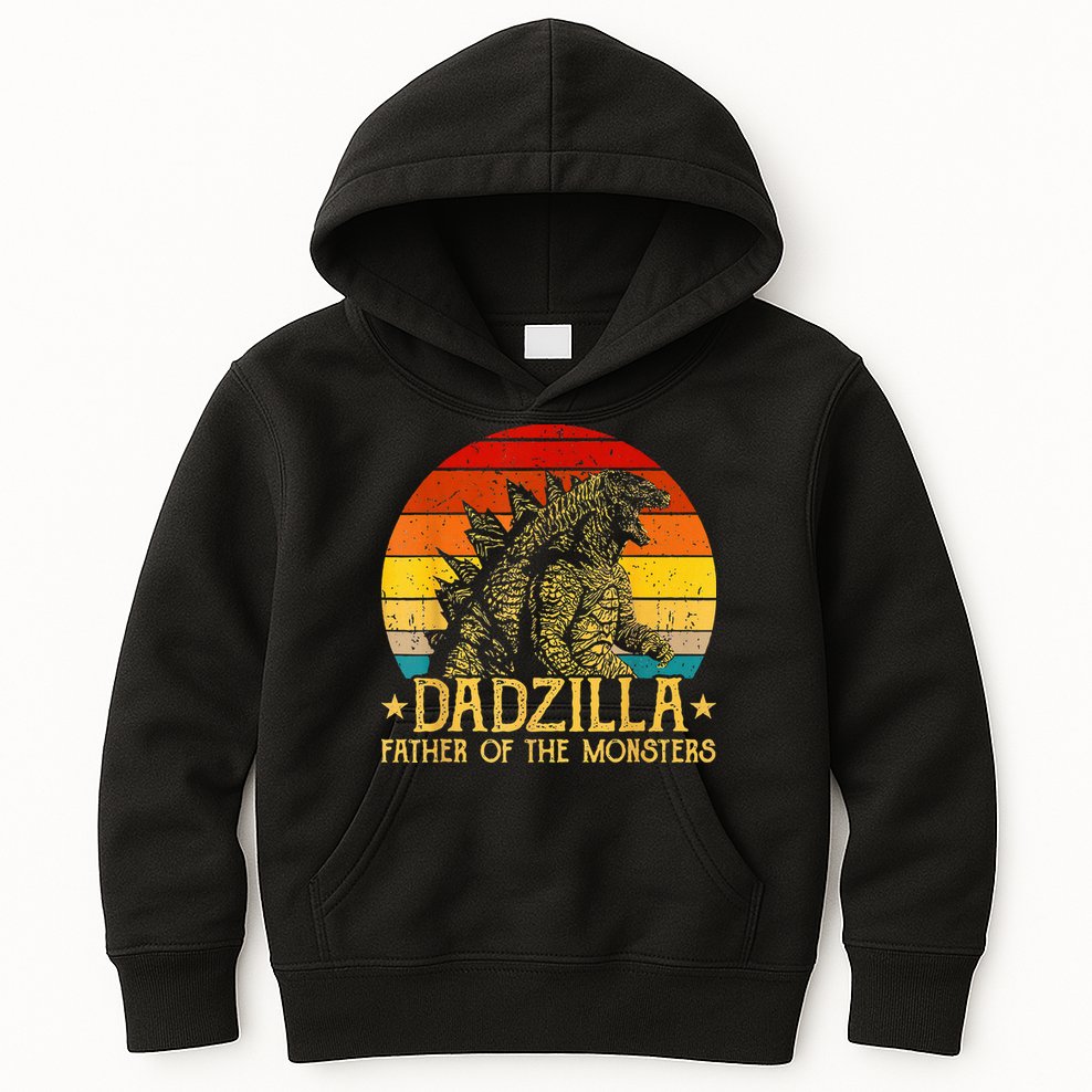 Dadzilla Father Of The Monsters Sunset Kids Hoodie
