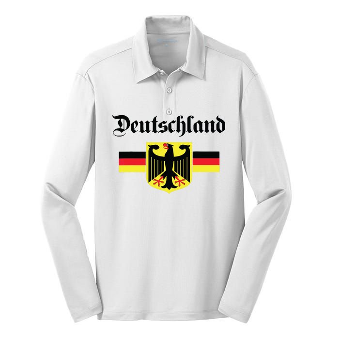 Deutschland Flag Of German Eagle Germany German Silk Touch Performance Long Sleeve Polo