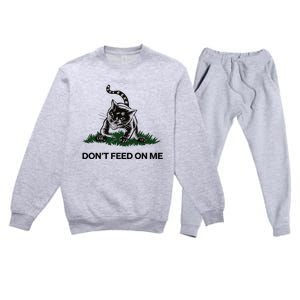 “Don’T Feed On Me” Gadsden Flag Style Cat Premium Crewneck Sweatsuit Set