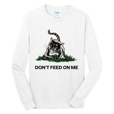 “Don’T Feed On Me” Gadsden Flag Style Cat Tall Long Sleeve T-Shirt