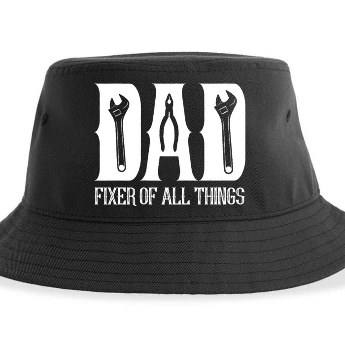 Dad Fixer Of All Things Funny Tools Dad Gifts Sustainable Bucket Hat