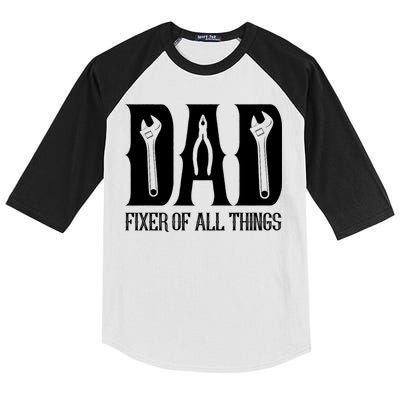 Dad Fixer Of All Things Funny Tools Dad Gifts Kids Colorblock Raglan Jersey