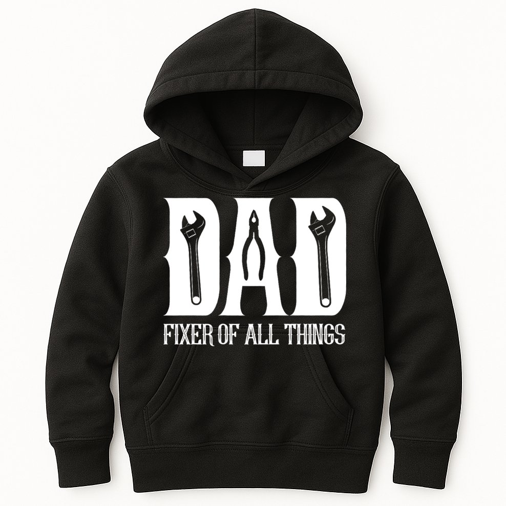 Dad Fixer Of All Things Funny Tools Dad Gifts Kids Hoodie