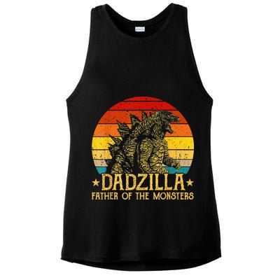 Dadzilla Father Of The Monsters Retro Ladies PosiCharge Tri-Blend Wicking Tank
