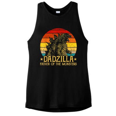 Dadzilla Father Of The Monsters Retro Ladies PosiCharge Tri-Blend Wicking Tank