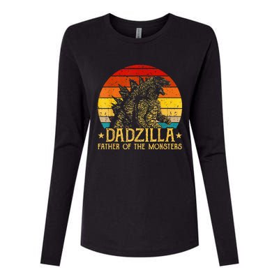 Dadzilla Father Of The Monsters Retro Womens Cotton Relaxed Long Sleeve T-Shirt