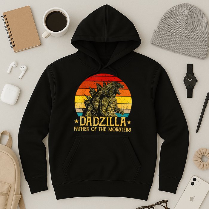 Dadzilla Father Of The Monsters Retro Hoodie