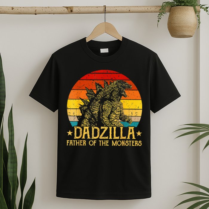 Dadzilla Father Of The Monsters Retro T-Shirt
