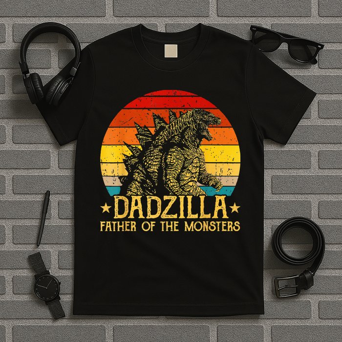 Dadzilla Father Of The Monsters Retro T-Shirt