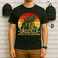 Dadzilla Father Of The Monsters Retro T-Shirt