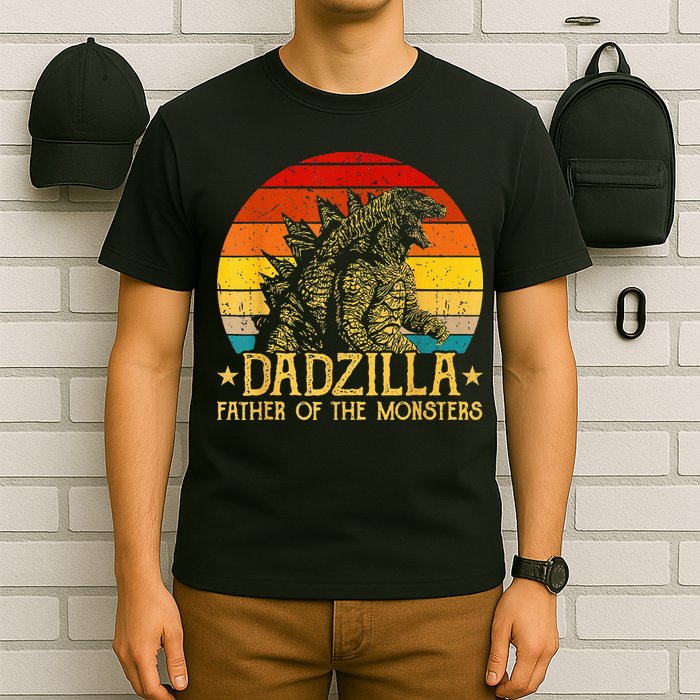 Dadzilla Father Of The Monsters Retro T-Shirt