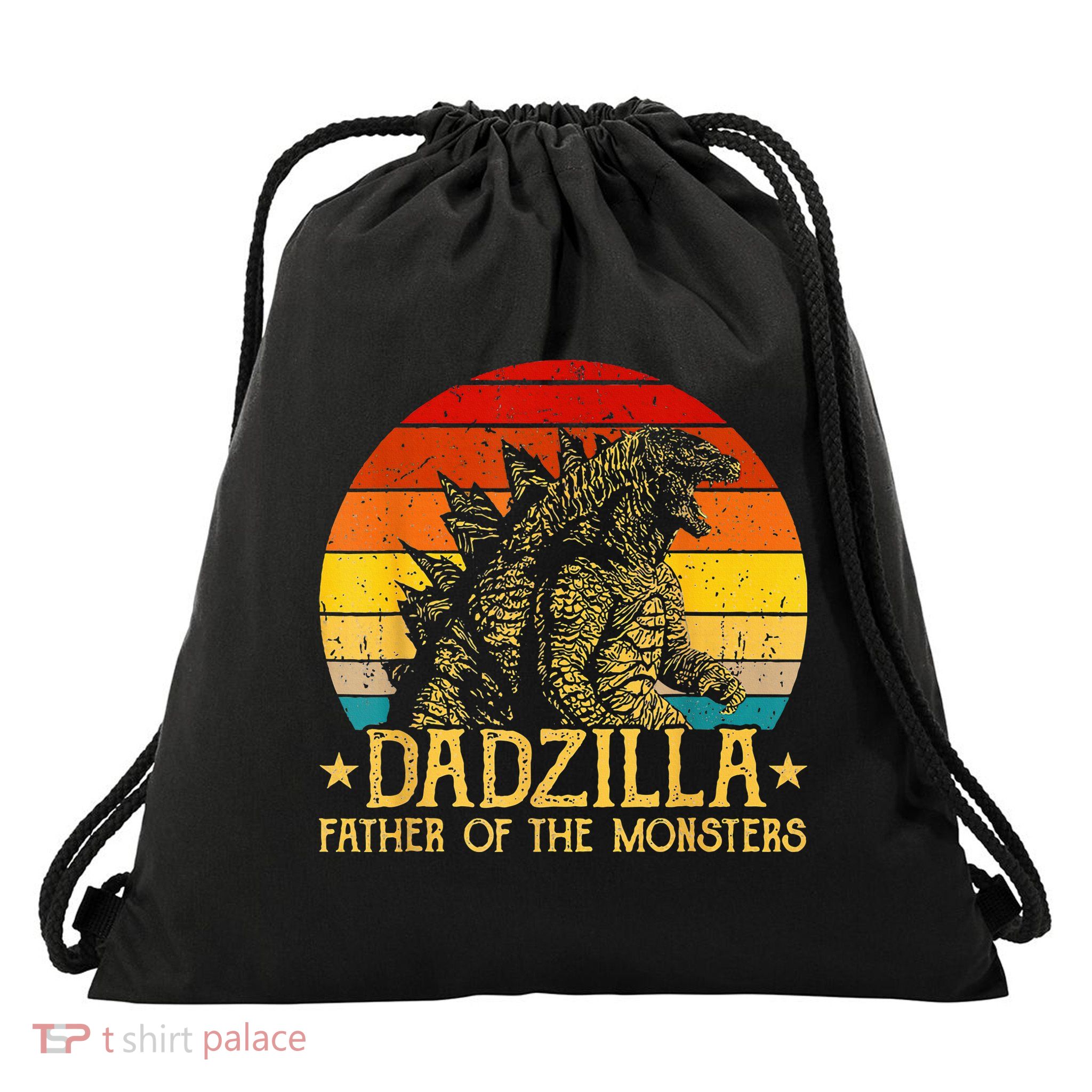 Dadzilla Father Of The Monsters Retro Drawstring Bag