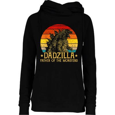 Dadzilla Father Of The Monsters Retro Womens Funnel Neck Pullover Hood