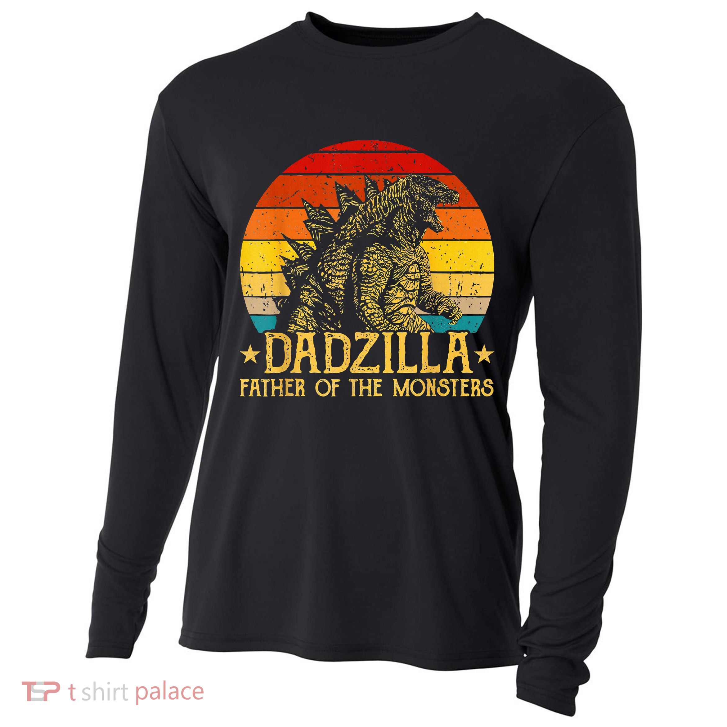 Dadzilla Father Of The Monsters Retro Cooling Performance Long Sleeve Crew