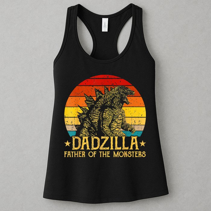 Dadzilla Father Of The Monsters Retro Womens Tank Top