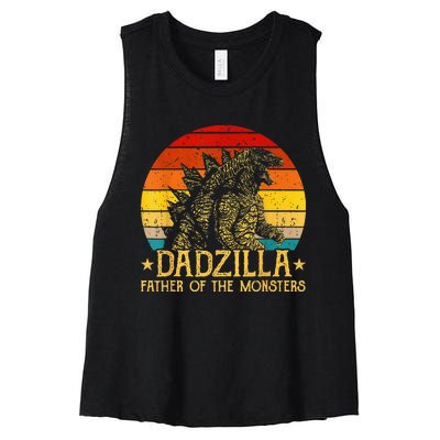 Dadzilla Father Of The Monsters Retro Women's Racerback Cropped Tank