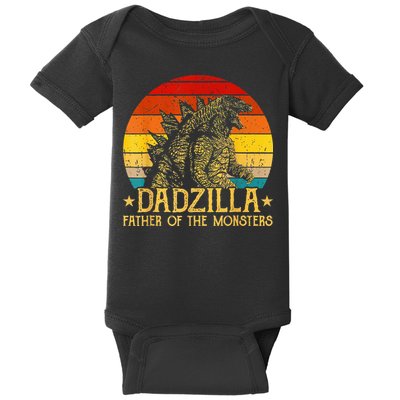 Dadzilla Father Of The Monsters Retro Baby Bodysuit