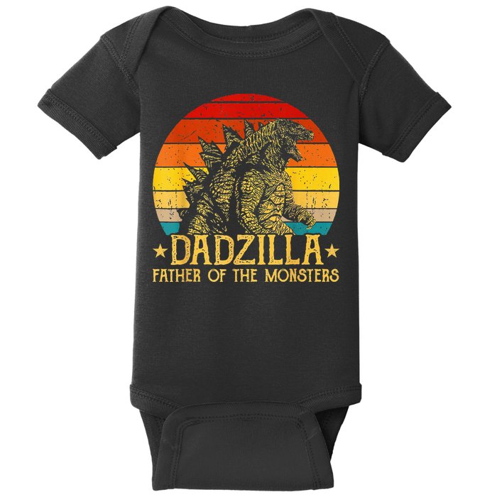 Dadzilla Father Of The Monsters Retro Baby Bodysuit