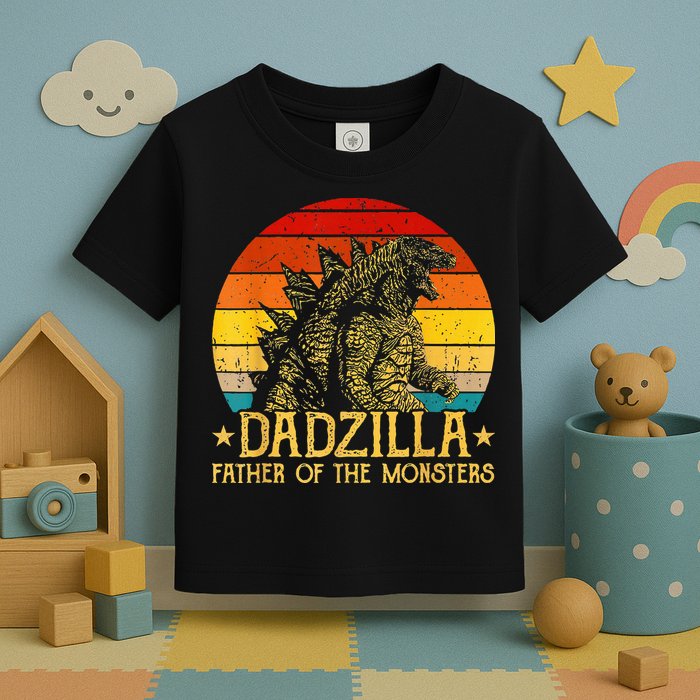Dadzilla Father Of The Monsters Retro Toddler T-Shirt