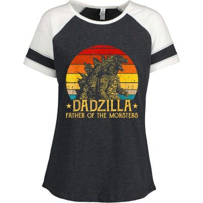 Dadzilla Father Of The Monsters Retro Enza Ladies Jersey Colorblock Tee