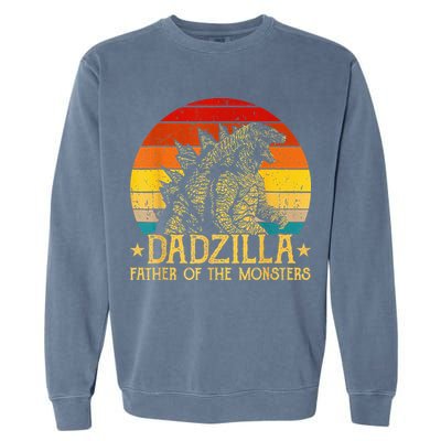 Dadzilla Father Of The Monsters Retro Garment-Dyed Sweatshirt