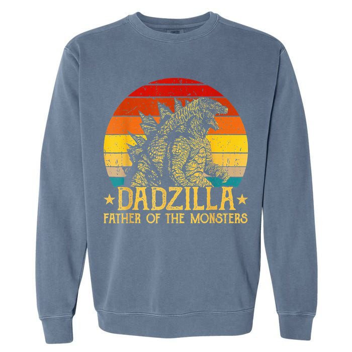Dadzilla Father Of The Monsters Retro Garment-Dyed Sweatshirt