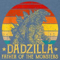 Dadzilla Father Of The Monsters Retro Garment-Dyed Sweatshirt