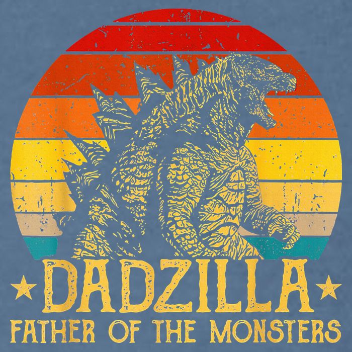 Dadzilla Father Of The Monsters Retro Garment-Dyed Sweatshirt