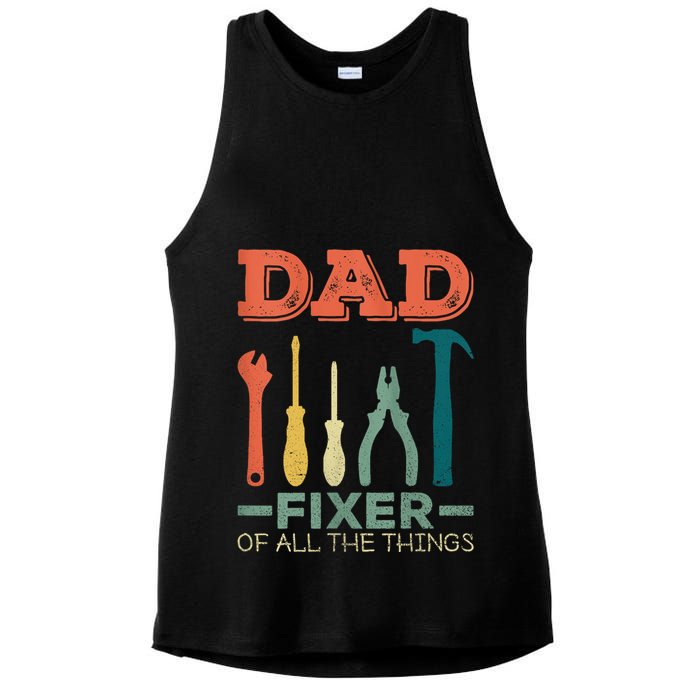 Dad Fixer Of All Things Dad Fixer Of All The Things Ladies PosiCharge Tri-Blend Wicking Tank