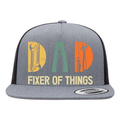 Dad Fixer Of The Things Funny Dad Craftsman Flat Bill Trucker Hat